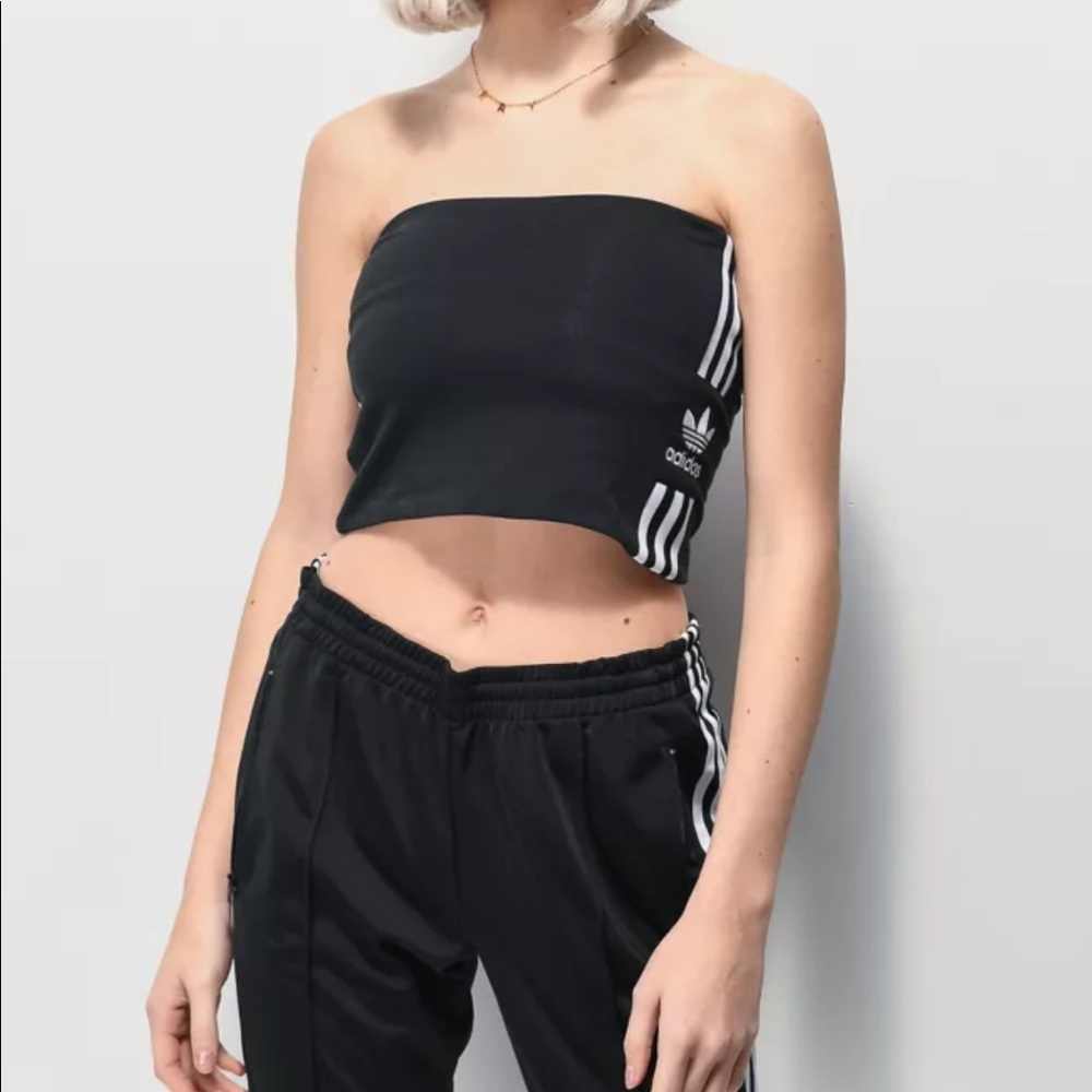 Adidas originals black tube top size large new with tags